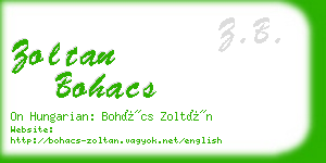 zoltan bohacs business card